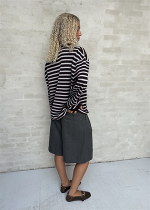 Adanne stripe polo bluse Bordeaux/Blue Boii Studios 